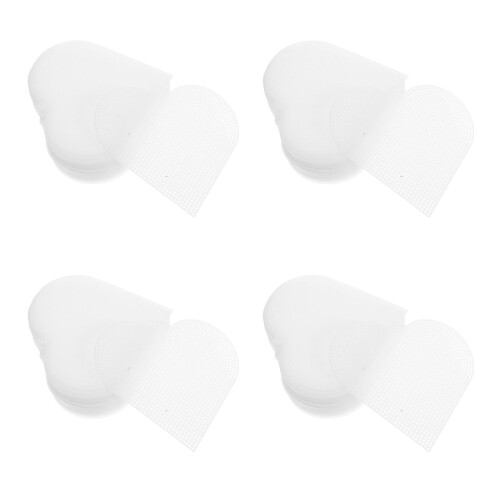 120Pcs Heart Shape White Mesh Craft Canvas Breathable Pe Material