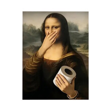 Funny Mona Lisa Bathroom Painting On Canvas Wall Art Poster Scroll Picture Print Living Room Walls Decor Home Posters