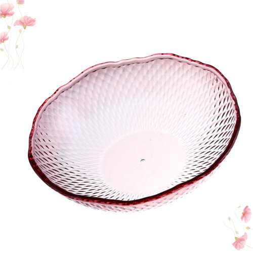 Clear Fruit Bowl Pink Kitchen Serving Bowl 1 Piece