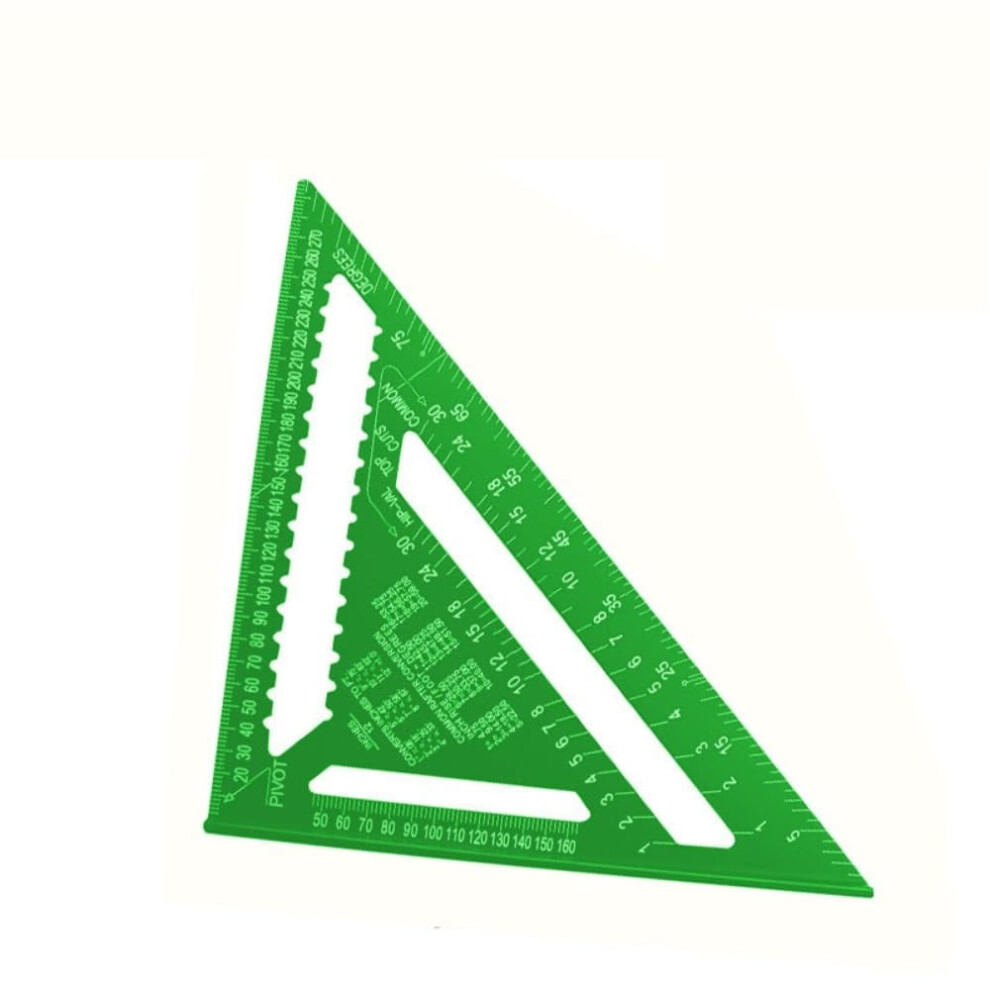 Triangle Ruler Angle Measuring Tool Metric Measurement System Aluminum Alloy Triangle Ruler Double Scale Miter Construction Rulers For Frame Roof 9329345386404