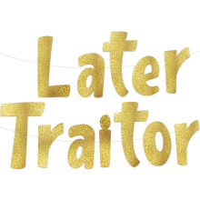 Gouden glitter afscheidsbanner voor pensionering of nieuwe baan