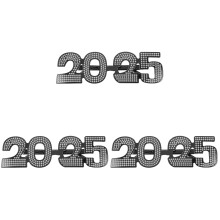 3Pcs ABS Black 2025 Party Eyeglasses Fun New Year Costume Accessories