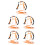 5Pièces Ski Enfant Orange Ajustable Pour 1