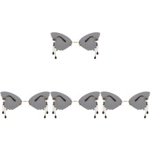 4Paren Zwarte St Rimless Zonnebril Feest En Decoratie