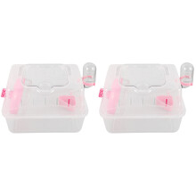 2Pièces Cage Portable Hamster Rongeurs Matériau Transparent Coloré