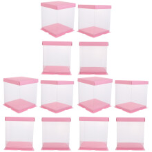12Pcs Pink Pet Cake Boxes Perfect for Birthday and Celebration Cakes