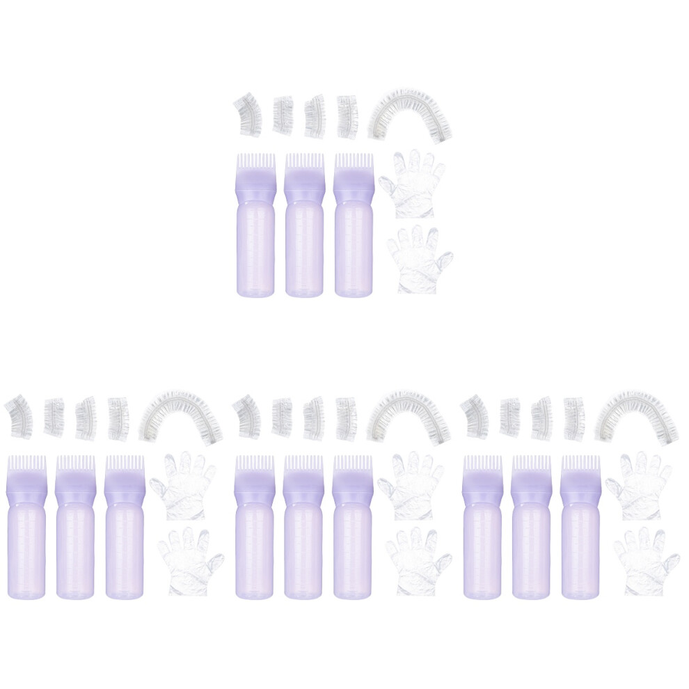 Inoomp Purple 4Sets Hair Dye Kit Plastic Hair Coloring Tools For Salon Use
