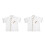 2Pcs White Short Sleeve Casual Loose Catering Jacket 1