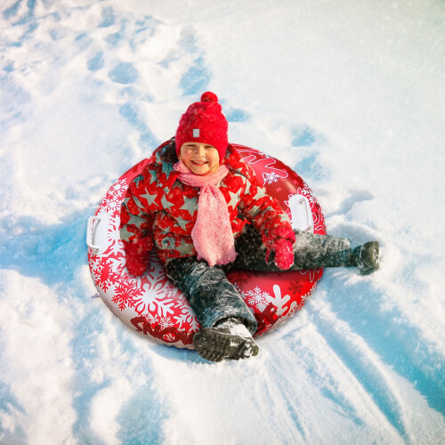 Boia de neve inflável de 81 cm (32 polegadas) para inverno, resistente, ideal para crianças e adultos. 1