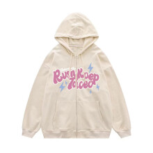 Sweat à capuche unisexe kaki uni, fermeture éclair, taille M