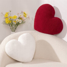 Valentinsdag hjertepute rosa hvit fluffy pute 1 stk