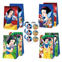 12 sacchetti regalo in carta kraft per bomboniere di compleanno a tema cartoni animati.