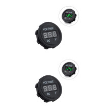 2Pièces Voltmètre Digital Étanche Noir, Mesure Tension 6-30V