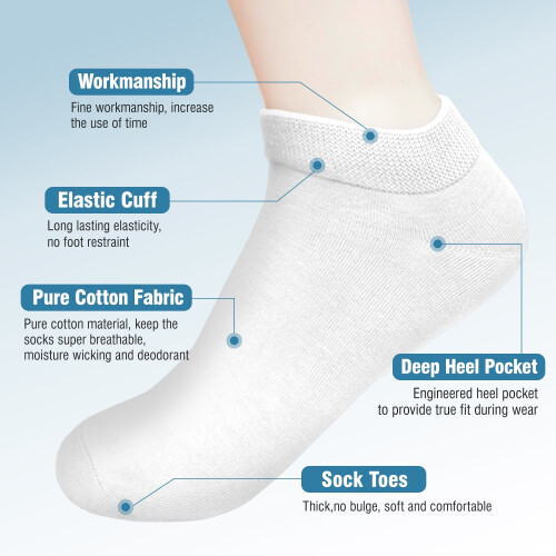 Women's Cotton Ankle Socks 6 Pairs 1
