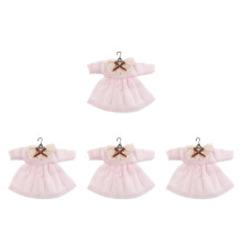 4Pcs Pink Vintage Lace Ob11 Doll Dresses for Dollhouse Decoration