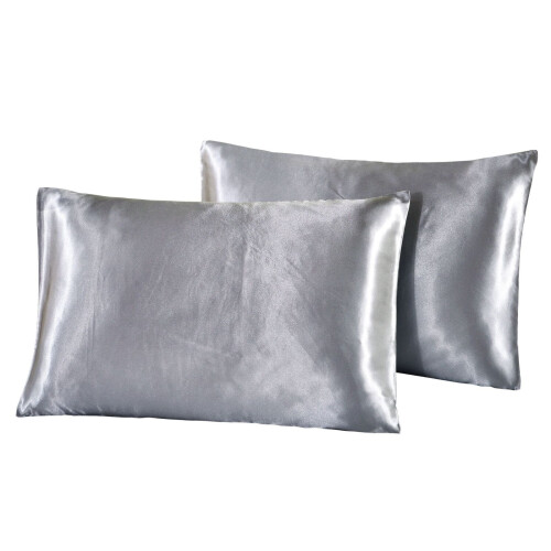 Fronha de seda sintética wycnly para cabelo e - Conjunto de 2 fronhas de seda sintética 20x30 polegadas com fecho envelope - Liquidação de