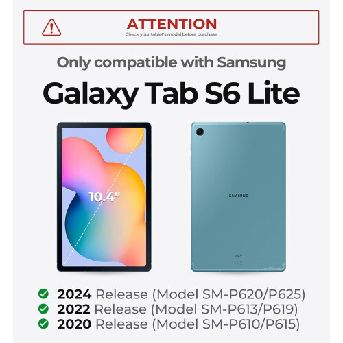 Λεπτή θήκη πληκτρολογίου συμβατή με Samsung Galaxy Tab S6Lite 10.4" (2024/2022/2020), αποσπώμενη βάση, 1