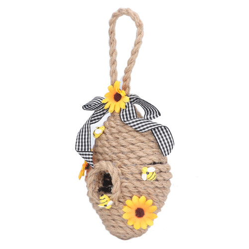 Mini stup de iut pentru primăvară-vară, decor rustic natural de tip stup, stil fermă 1