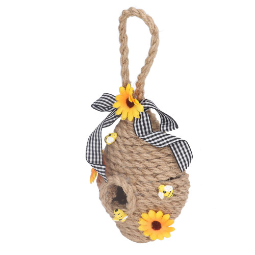 Mini stup de iut pentru primăvară-vară, decor rustic natural de tip stup, stil fermă 2