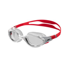 (One Size, Red/Silver/Clear) Speedo Mens Biofuse Swimming Goggles