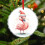 Flamingo Santa Hat Ornament Glass Christmas Tree Decor 4