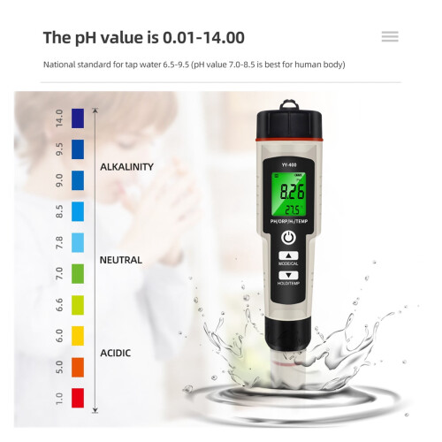 Φορητός μετρητής θερμοκρασίας ORP H2Temperature 4in1PH, πλούσιος σε υδρογόνο, με στυλό, για 2