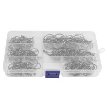 Strong Carbon Steel Fishing Hooks, 160Pcs Saltwater Fishing Gear With Offset Point And Barbed Hooks, Stainless Steel Finish For Corrosion Resistance