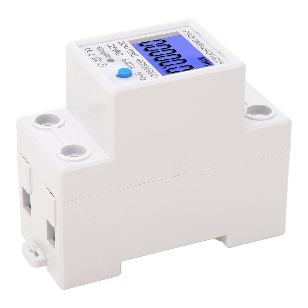 Digital Energy Meter Single Phase 2P Lcd Electricity Usage Monitor 5A 220Vac 8751387994407