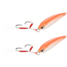 Metal Jig For Freshwater And Saltwater Fishing, Featuring An Oval-Shaped Body And Sharp Steel Hooks, Ready To Use Lure With A Sinking Type Action And