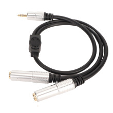 3,5 mm auf Dual 6,35 mm Y-Splitter-Kabel für Mikrofone und Lautsprecher 0,5 m