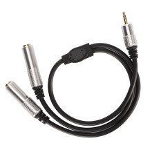 3,5-mm-zu-Dual-6,35-mm-Y-Splitter-Kabel 0,5 m für Mikrofon- und Lautsprecheranschluss