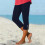 Women's Navy Capri Leggings Decorative Buttons 2026 3