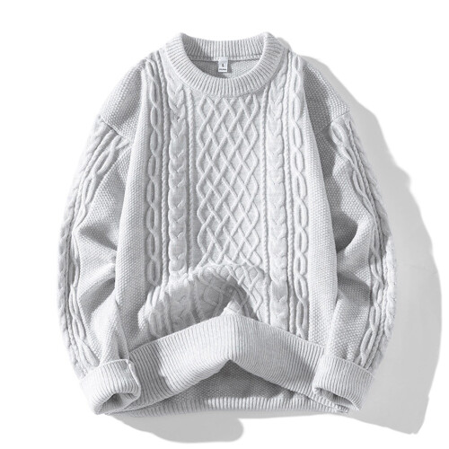 Herrenpullover, langärmelig, warm, Rundhalsausschnitt, modisch, bequem, einfarbig, Pullovermantel für Herren 1