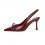 Women's Cutout Bow Leather Pointed Toe High Heel Pumps 2