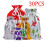 Sacolas de Natal coloridas com cordão para doces e presentes. 8