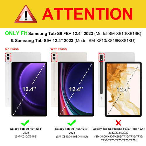 Λεπτή θήκη Smart Keyboard συμβατή με Samsung Galaxy Tab S9Plus / S9FE Plus 12,4", αποσπώμενη, ενσωματωμένη 1