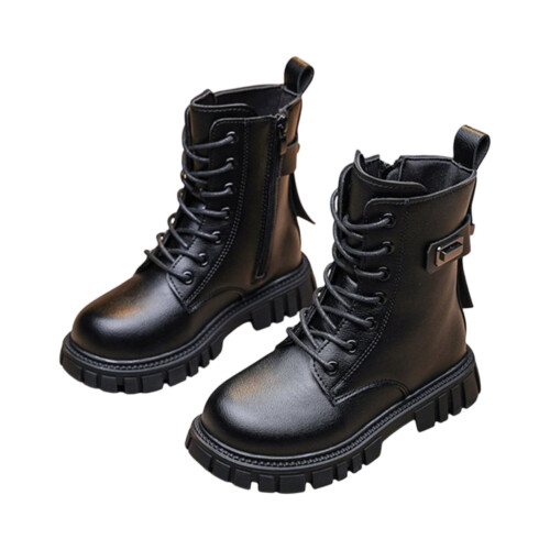 Children's Boots Single Boot British Student Laced Side Zipper Short Boots 2