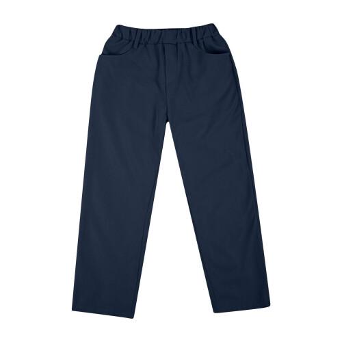 Boys Navy Chino Pants with Pockets Pull-On Straight Fit 2