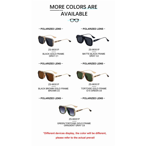 ZS-98351P Ανδρικά Γυαλιά Ηλίου Polarized - Ευρωπαϊκός & Αμερικανικός Τετράγωνος Σκελετός 1