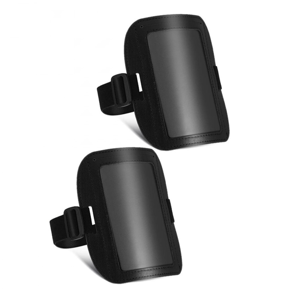 2 Pcs Arm Holder For Men Leather Id Armband Adjustable Holder With Elastic Arm Band Ski Pass Armband 6485316725559