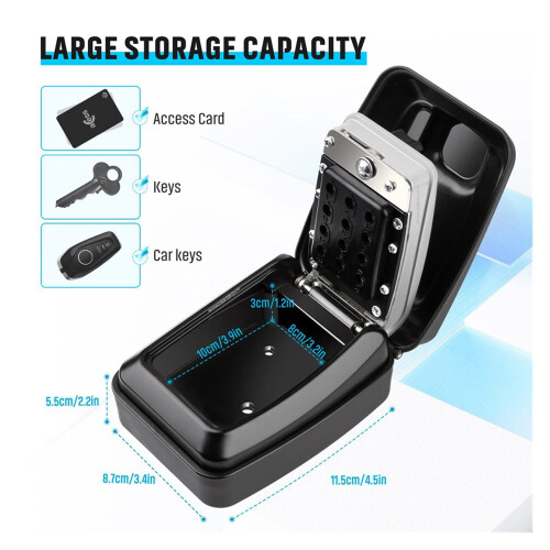 Wall Mounted Key Storage Box Safe Waterproof Anti-Theft Key Box with Combination Lock Password,Multiple Options Available 1
