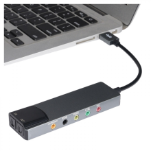 Cárta Fuaime USB 5.1 Cainéal Cárta Fuaime Seachtrach SPDIF Optúil le haghaidh Ríomhaire Ríomhaire 26s