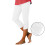 Women's Elastic Capri Leggings White 2