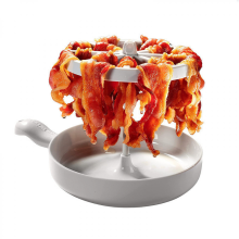 Microwave Bacon Cooker with Grease Drain, NonStick Grill Tray and Silicone Brush for Fast Cooking
