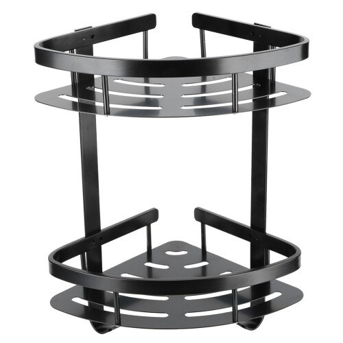Drill Installation Shower Racks, Aluminium Alloy For Solid And Rustproof Durability, Space-Saving Triangular Basket Shape 1