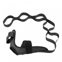 Stretch Strap with Loops for Hamstring and Leg Stretching, 1-2cm Fascia, Fitness Belt for Pilates and Gym, Black