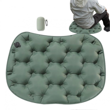Air Inflatable Seat Cushion For Air Travel And Flights Foldable Chair Pad For Car, Truck, Train, Wheelchair, Olive Green