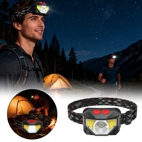 Wiederaufladbare LED-Stirnlampe mit Bewegungssensor IPX4 1