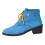 Women's lace-up ankle boots blue pointed toe mid heel 2