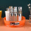 Rotating Kitchen Storage Tray 360 PP Spice Organizer Holder Orange 5